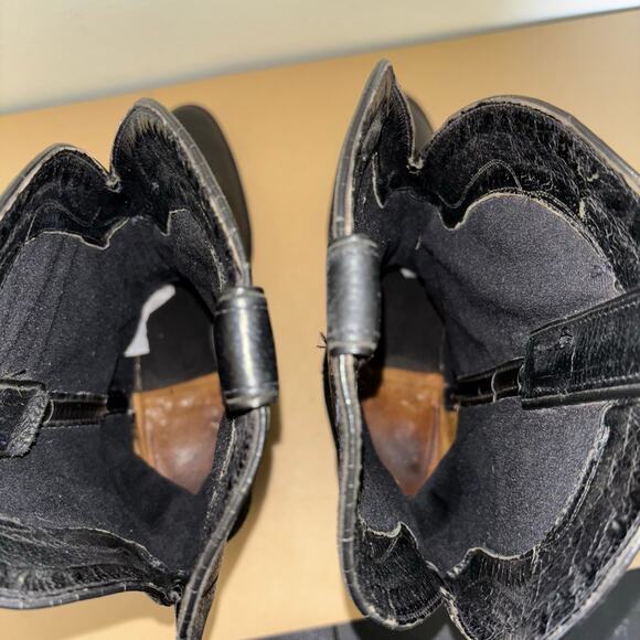 Vintage Tony Lama Men’s 12 Black Leather Cowboy Boots Western Classic USA Made - Picture 8 of 8